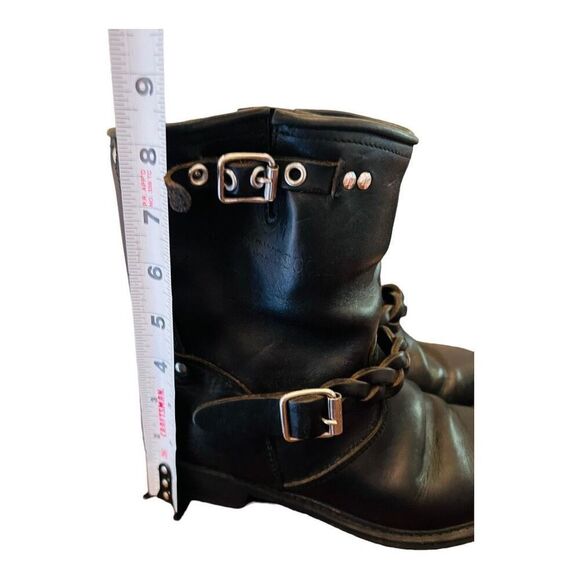 GOLDEN GOOSE Short Biker Boot w/ Braid black leather sz 38 buckle GGDB authentic - Picture 14 of 16